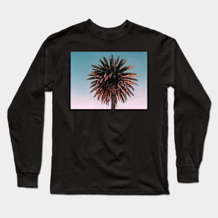 Palm trees, Tropical landscape palms, Sky, Nature print Long Sleeve T-Shirt